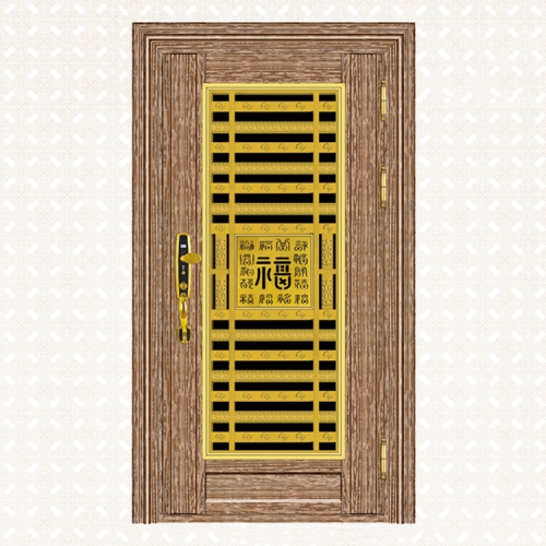 620-4b玫瑰金线条纹板单门